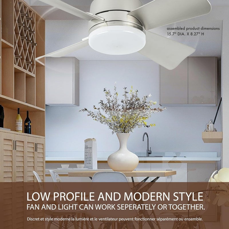 BELLHOWELL مروحة سقف Socket Breeze Cool Light Deluxe فضية – مروحات سقف مع أضواء LED وجهاز تحكم عن بعد، بديل لمصباح الإضاءة - غرفة النوم، المطبخ، غرفة المعيشة، 1000 لومن / 5000 كلفن - Image 5